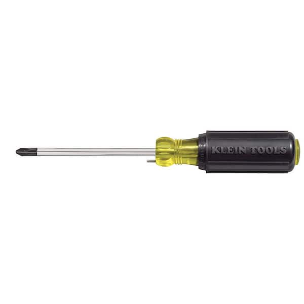 Klein Tools #2 Phillips Head Wire Bending Screwdriver with 4 in. Round Shank- Cushion Grip Handle