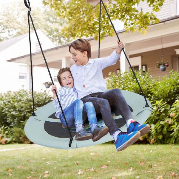 Costway Light Green 40 in. Flying Saucer Tree Swing Indoor Outdoor