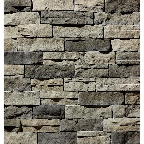 ClipStone Teton Grey Ledgestone Flats 4 in. x 6 in. to 17 in Siding - 5 SF