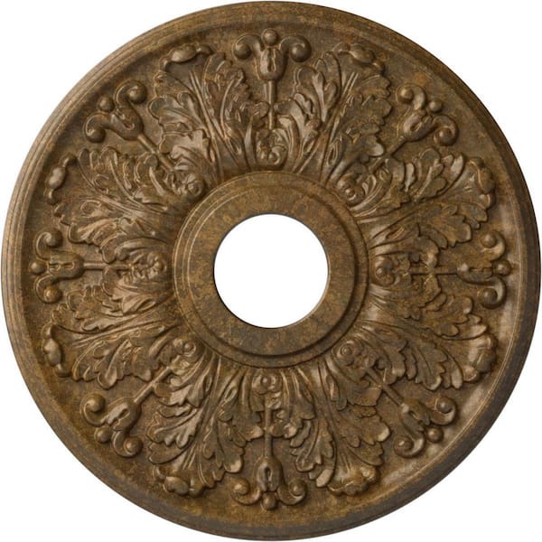 Ekena Millwork 1-1/8 in. x 16-1/2 in. x 16-1/2 in. Polyurethane Apollo Ceiling Medallion, Rubbed Bronze
