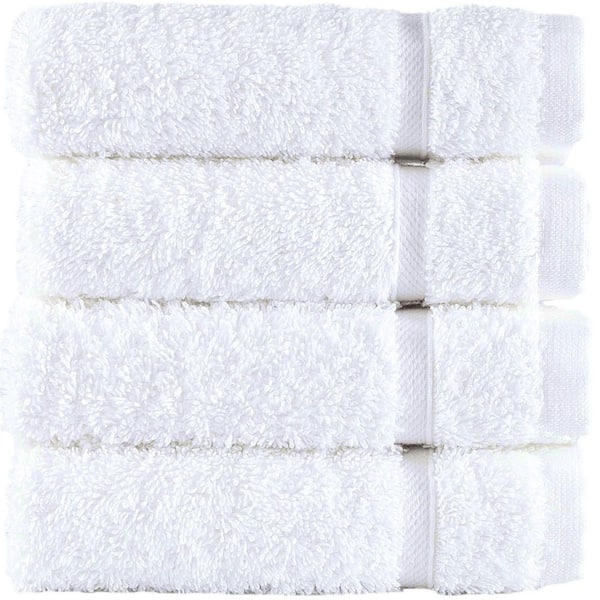 Unbranded 4-Piece 100% Cotton Premium White Washcloths-Quick-Dry, High Absorbent Bath Towel Set