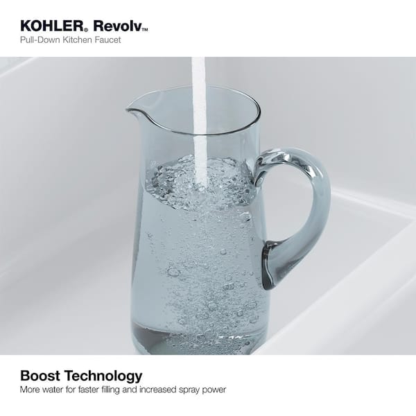 KOHLER Revolv Single Handle Pull Down Sprayer Kitchen Faucet in  display picture 1