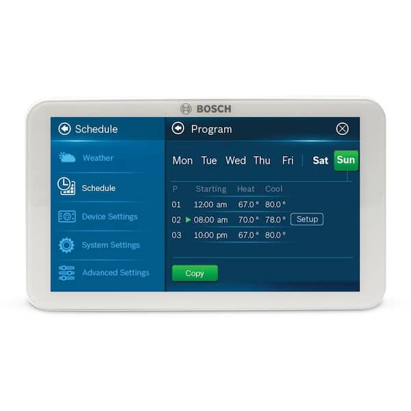 Bosch White Smart Thermostat (Wi-Fi Compatible) BCC100