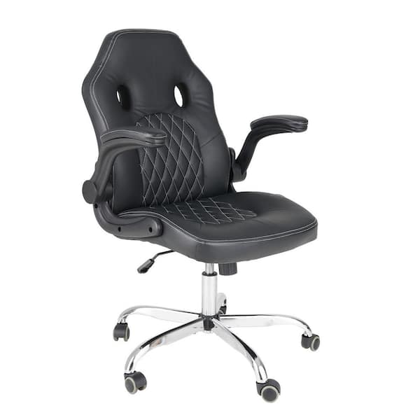 Black Pu Leather Gaming Chair Back, Leather Gaming Chairs