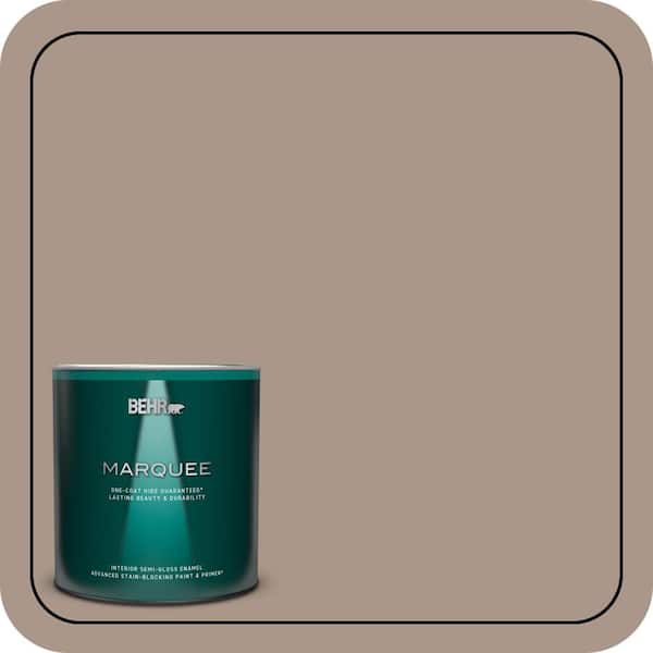 BEHR MARQUEE 1 qt. #N230-4 Chic Taupe One-Coat Hide Semi-Gloss Enamel Interior Paint & Primer