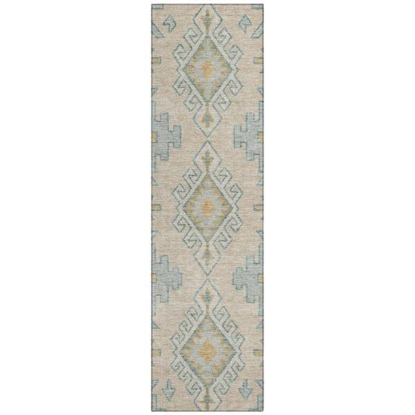 Chantille Machine Washable Indoor/Outdoor Abstract ACN3029 Ivory 2 ft. x 7 ft. Runner Rug