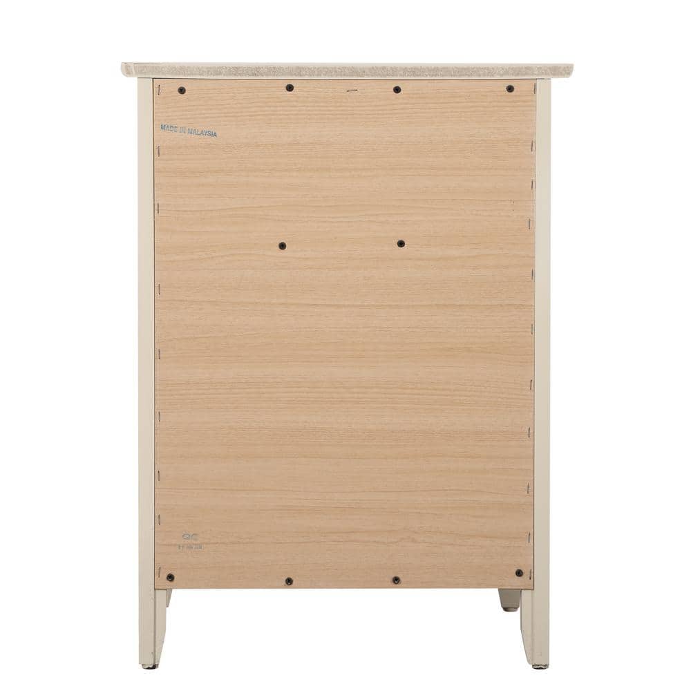 Lzzy Beige Solid & Manufactured Wood 1-Drawer Nightstand