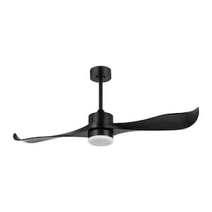 52 in. Matte Black DC Indoor Ceiling Fan with Lights and Remote