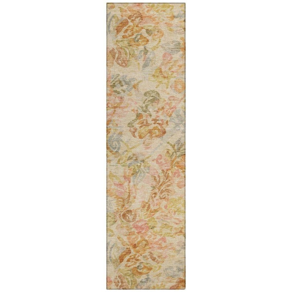 Chantille Machine Washable Indoor/Outdoor Abstract ACN2723 Peach 2 ft. x 7 ft. Runner Rug