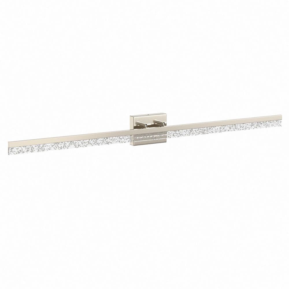 48 in. Brushed Nickel Acrylic Bubble Vanity Light, Modern Acrylic LED Vanity Light for Bathroom and Powder Room