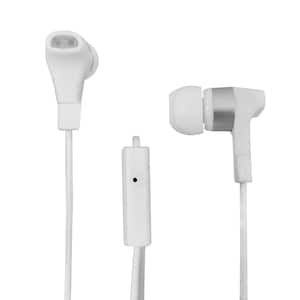 Stereo Earbuds with Microphone in White