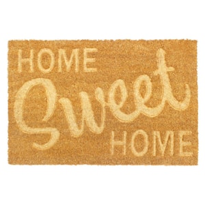 Natural 16 in. x 24 in. Embossed Home Sweet Home Coir Doormat