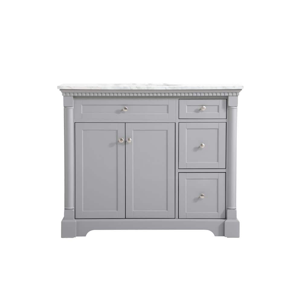 Simply Living 42 in. W x 21.5 in. D x 35 in. H Bath Vanity in Grey with Car