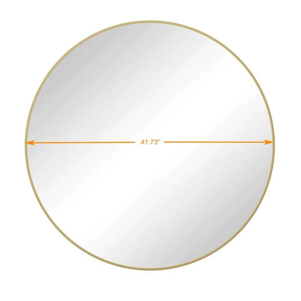 42 in. W x 42 in. H Round Framed Wall Mounted Gold Circular Mirror