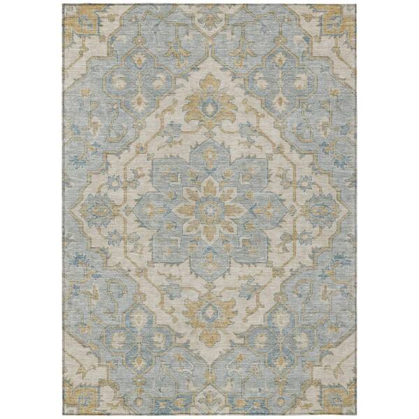 Chantille Machine Washable Indoor/Outdoor Abstract ACN3027 Spa 9 ft. x 12 ft. Area Rug