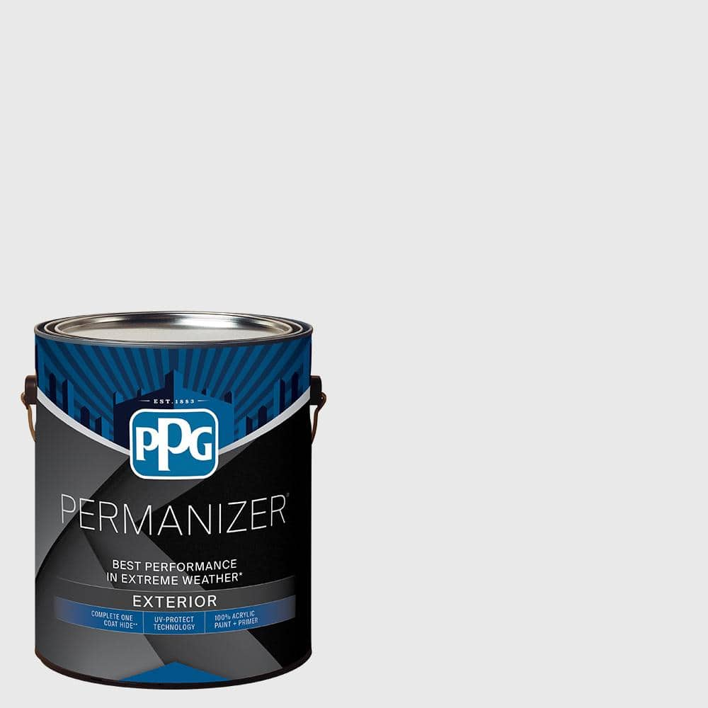 PERMANIZER 1 gal. PPG1043-1 Snowbank Semi-Gloss Exterior Paint PPG1043 ...