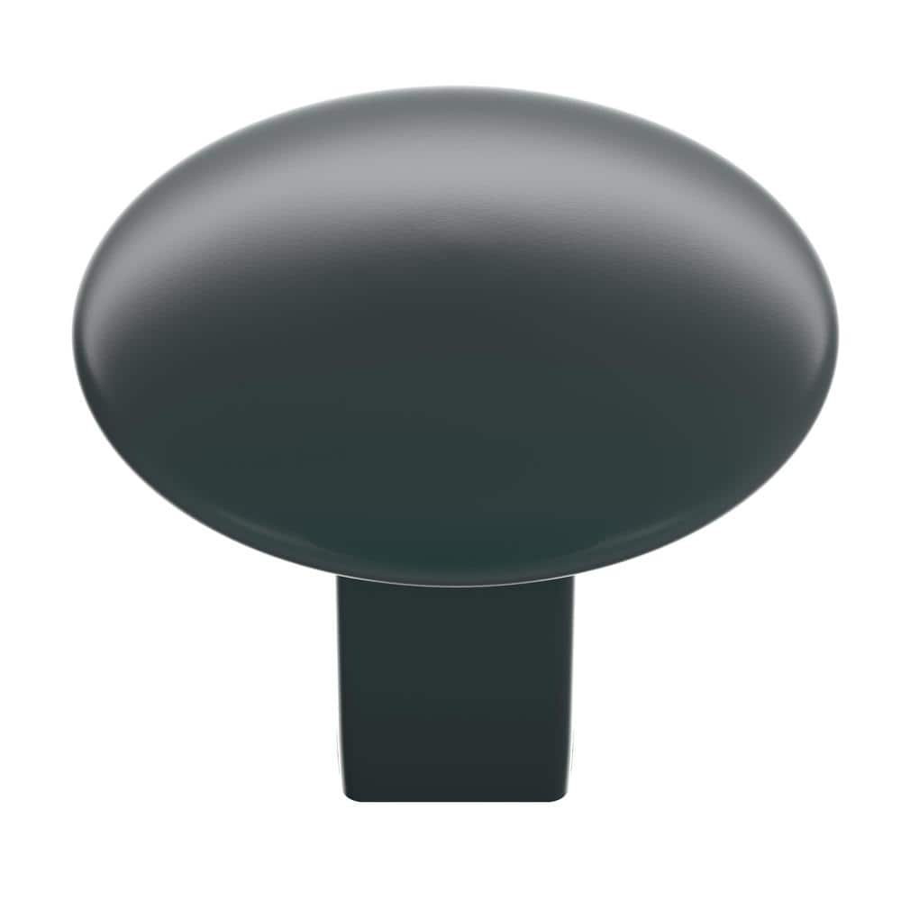 Riva 1-1/4 in. (32mm) Modern Matte Black Round Cabinet Knob