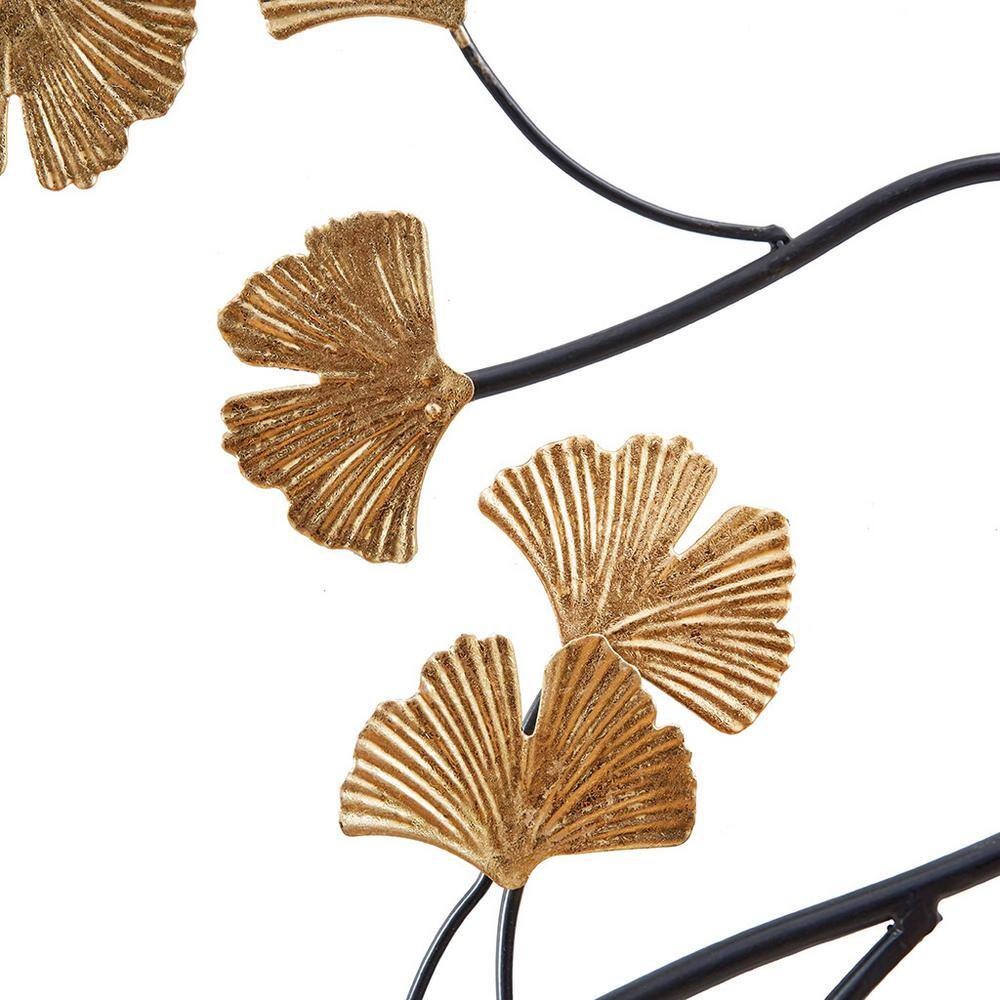 Golden Ginkgo Leaves 3-Piece Metal Wall Sculpture