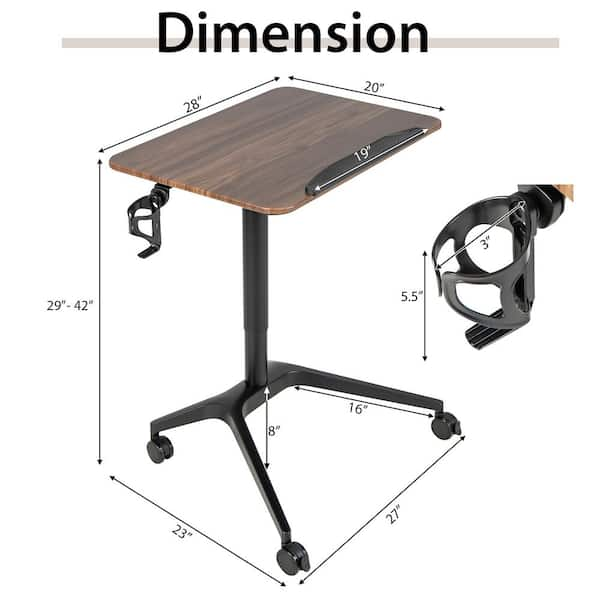 Standing Desk Adjustable good Height, Stand Up Desk with Cup Holder, Portable Laptop