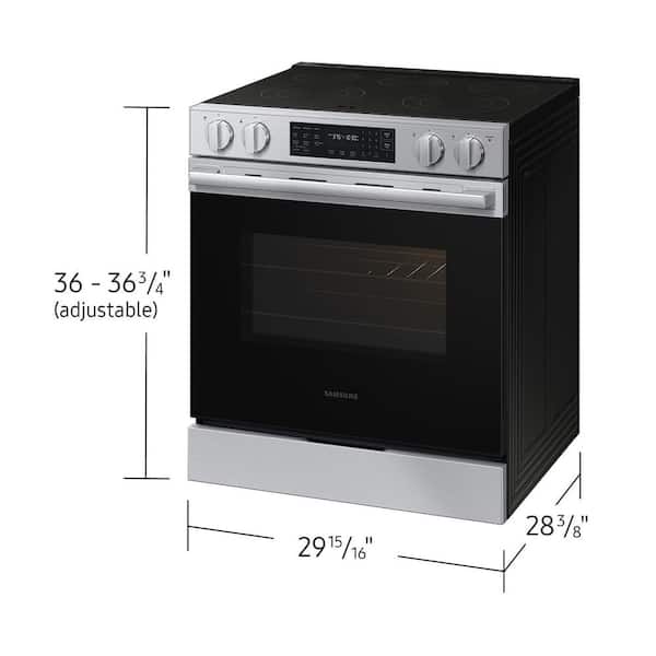 Bespoke 30 in. 5 Burner Smart Slide-In Electric Range in Stainless Steel with No Preheat Air Fry Max