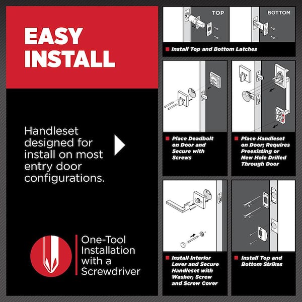 Kwikset Prague Satin Nickel Single Cylinder Entry Door Handleset