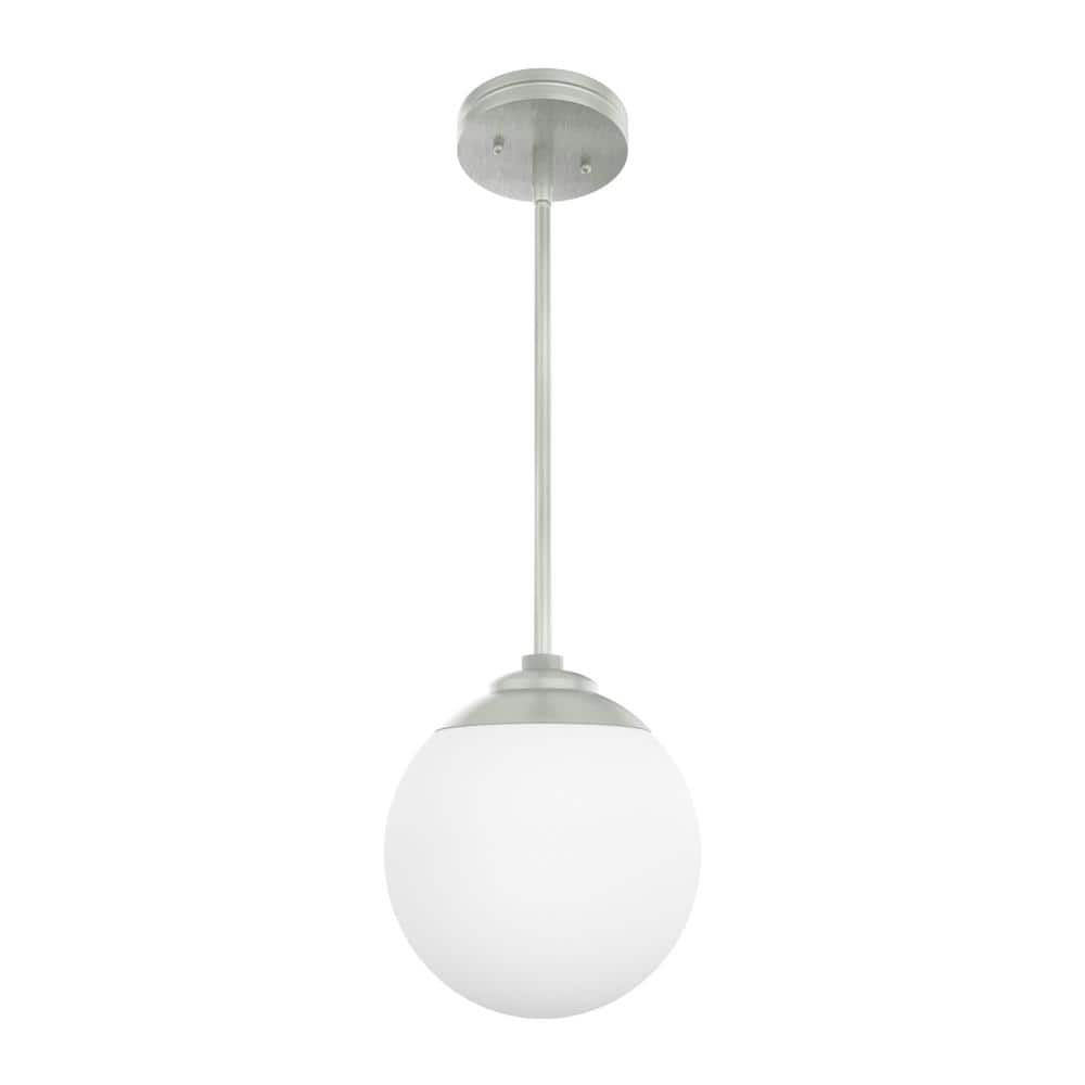 Hepburn Mini Globe LED Pendant in Brushed Nickel with Glass Shade