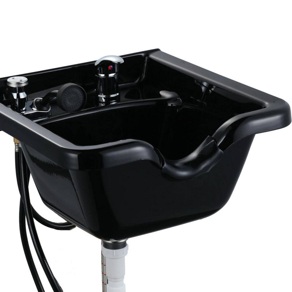 18.8 in. W Wall Mounted Bathroom Sink ABS Plastic Shampoo Sink with Faucet and Drain Kit Set for Salons in Black price history on PriceWatchPro
