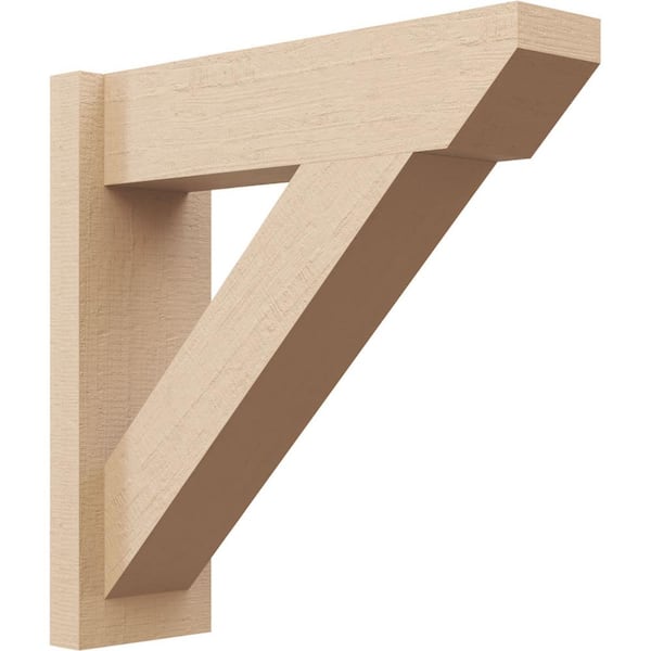 Ekena Millwork 8 in. x 38 in. x 32 in. Traditional Slat Rough Cedar Woodgrain Timberthane Polyurethane Outlooker, Primed Tan