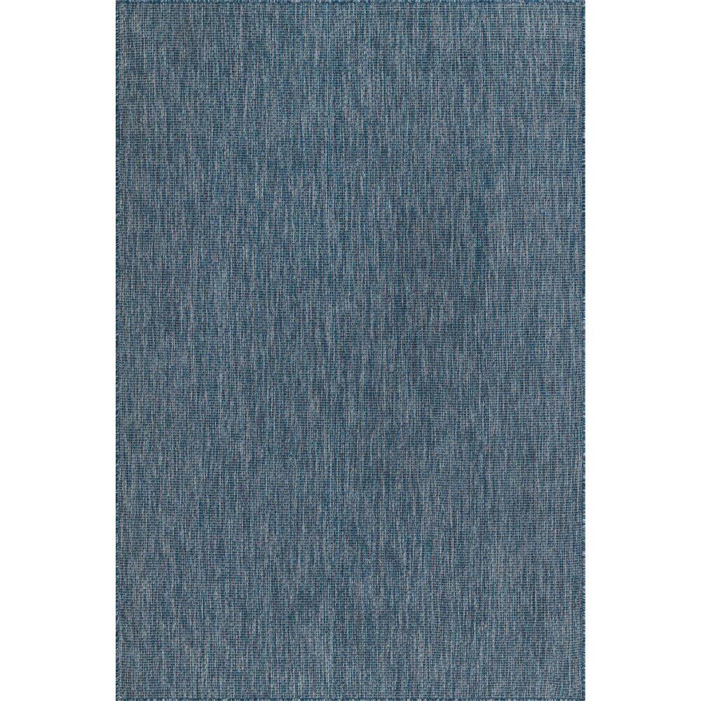 Navy Blue Synthetic Flat Woven Reversible Outdoor Rug 6' x 9'