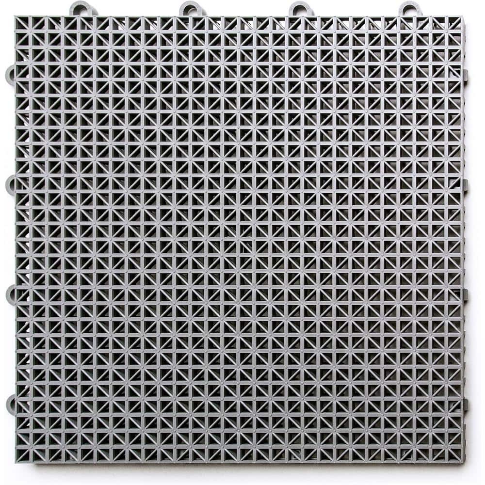 12 ft. x 12 ft. Outdoor Modular Interlocking Multi-Use Plastic Deck Tile in Gray (40 Per Pack) price history on PriceWatchPro