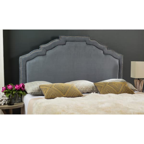 SAFAVIEH Alexia Gray Queen Upholstered Headboard