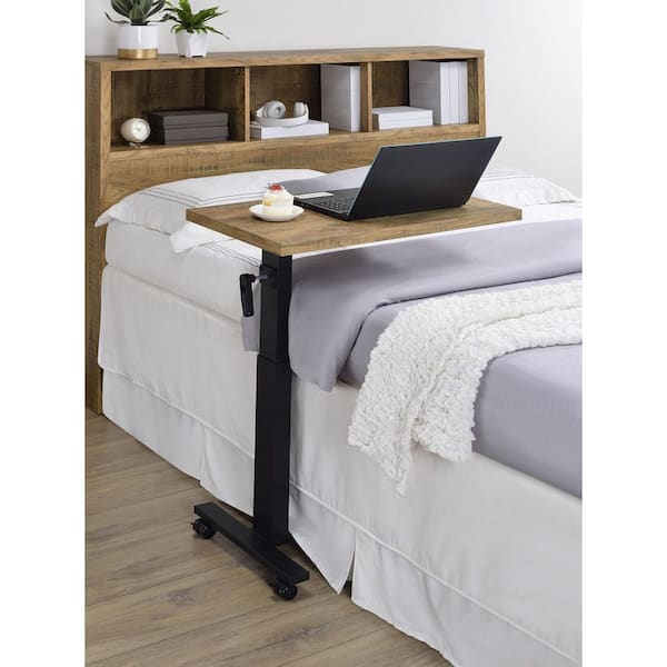 Westpark Mango Adjustable Height 28-in. Wide Wood-Inspired Top Mobile Bedroom C-Shaped End Table