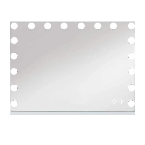 White 31.5 in W x 23.62 in. H Rectangle Vanity Mirror with Lights for Makeup