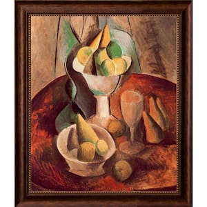 Fruit in a Vase by Pablo Picasso Verona Cafe Framed Oil Painting Art Print 24 in. x 28 in.