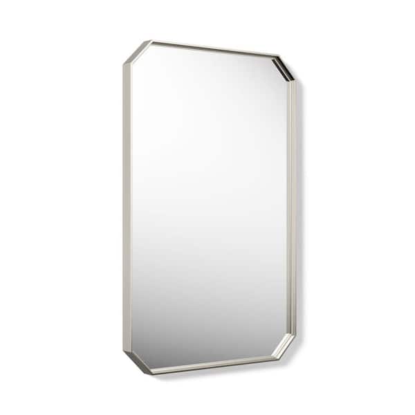 Claude by Studio McGee 22 in. Rectangular Framed Surface-Mount Bathroom Vanity Mirror In Vibrant Polished Nickel