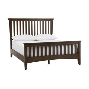 Abrams Walnut Finish King Mission Style Bed (85 in. W x 54 in. H)
