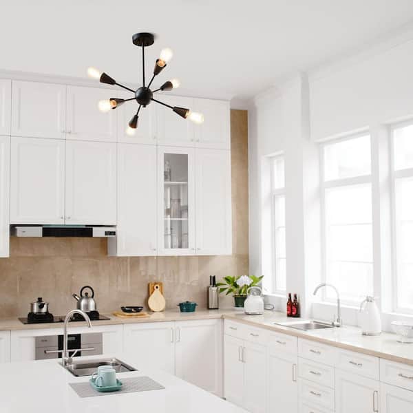 Globe Electric Emmanuelle 19.25 in. 6-Light Matte Black Semi-Flush