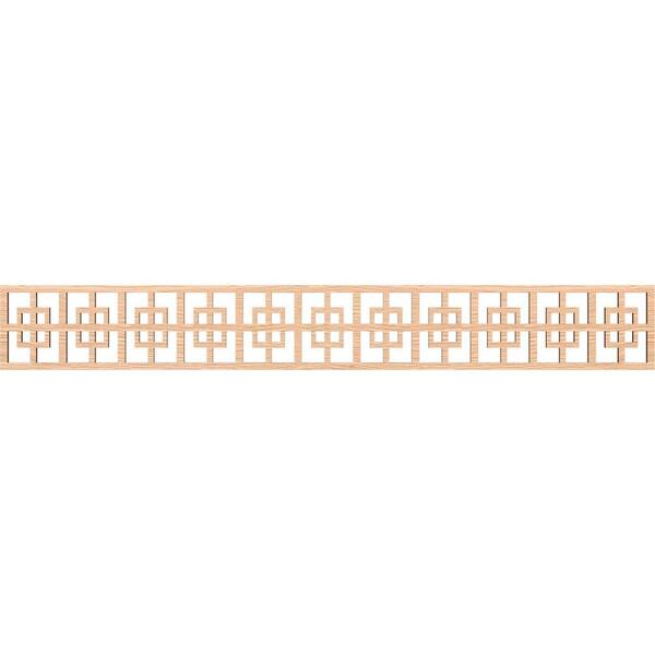 Ekena Millwork Cambridge Fretwork 0.25 in. D x 46.5 in. W x 6 in. L Red Oak Wood Panel Moulding
