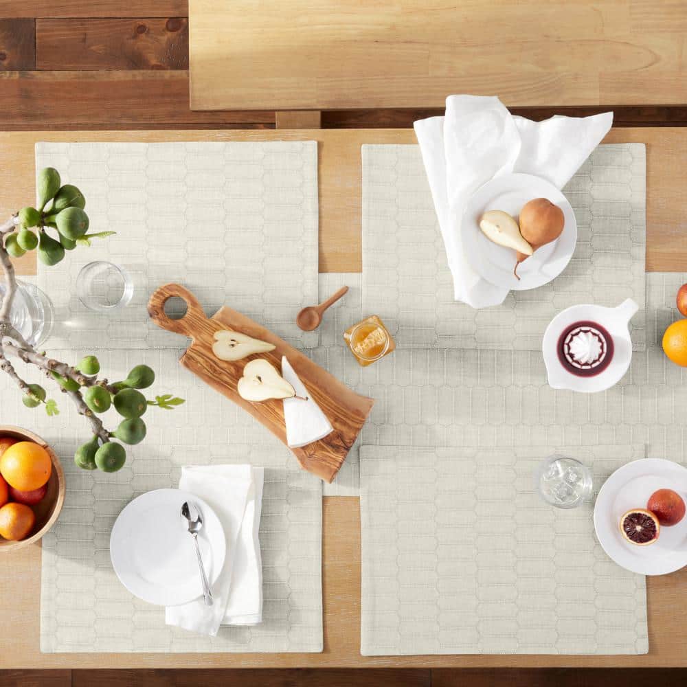 Natural Honeycomb Cotton-Polyester Reversible Table Runner
