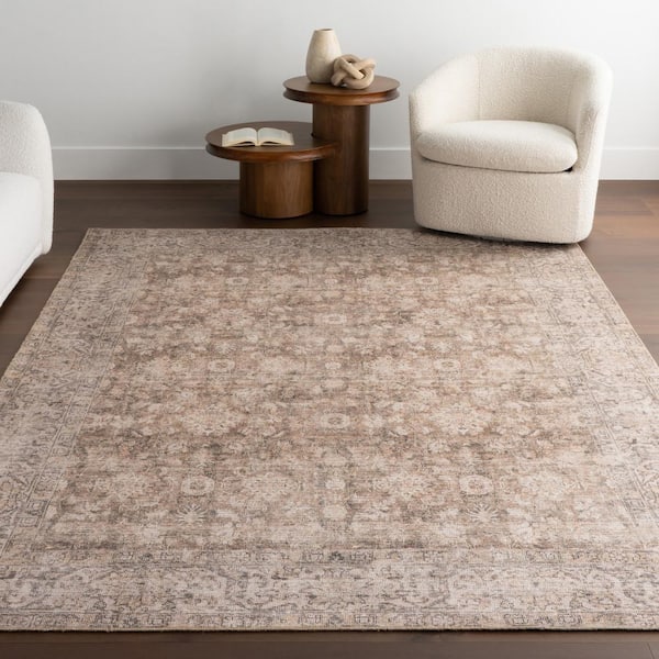 nuLOOM Hillstone Brown 7 ft. 10 in. x 10 ft. Traditional Vintage