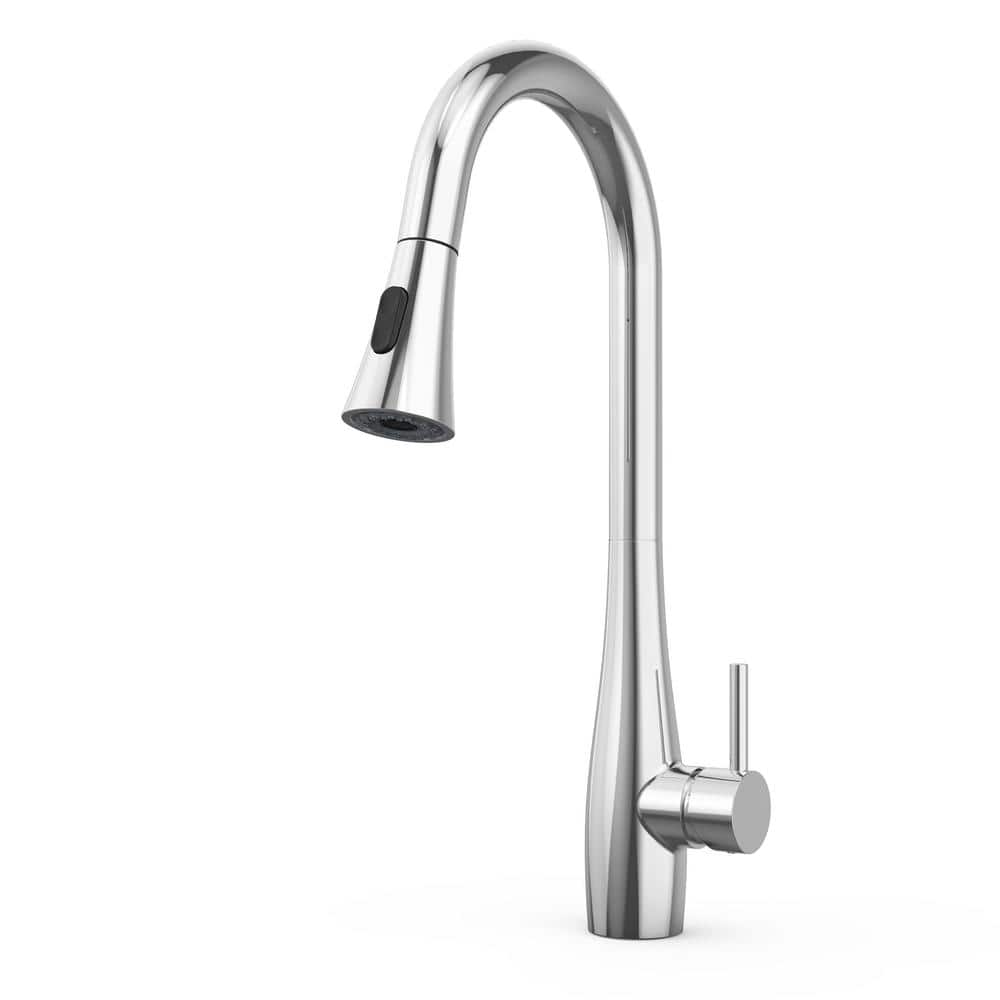 Homlux Single Handle Pull Down Sprayer Kitchen Faucet With Dual Function In Chrome 7125004419 3615