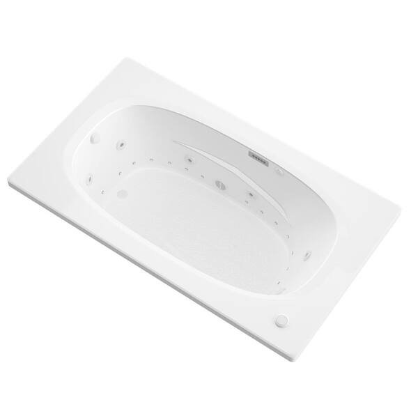 Universal Tubs Tiger's Eye Diamond Series 5.5 ft. Right Drain Rectangular Drop-in Whirlpool and Air Bath Tub in White