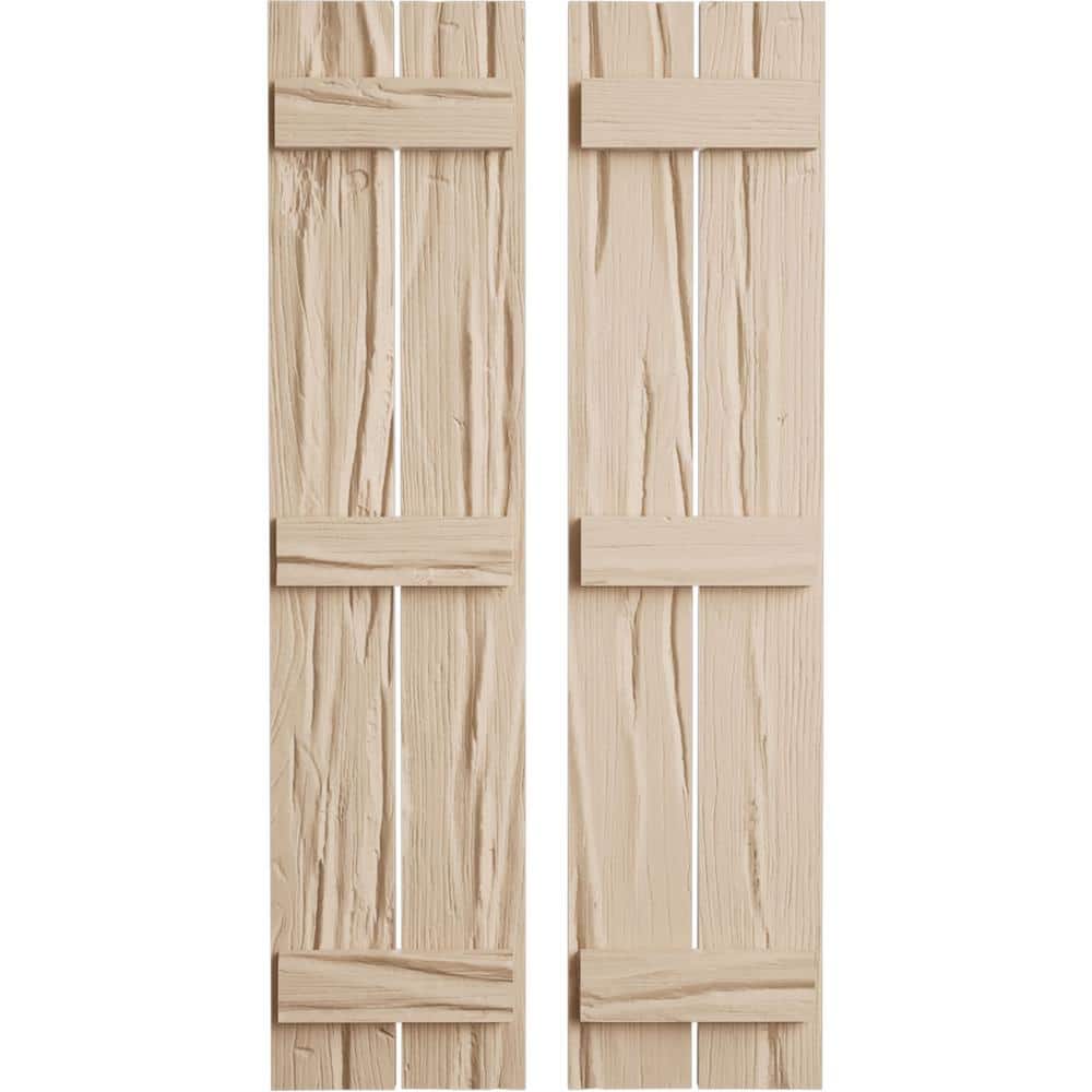 11.5 in. x 84 in. Timberthane Polyurethane 2-Board Spaced Board-n-Batten Riverwood Faux Wood Shutters Pair price history on PriceWatchPro