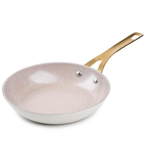 Constellation 8 in. Aluminum Nonstick Frying Pan in Tan Speckle with Vintage Gold Handle