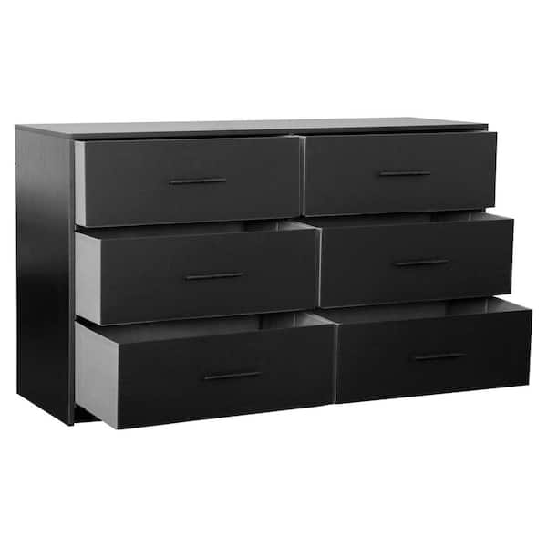 Techni Home Black 6-Drawer 44.5 in. Wide Dresser RTA-DSR06