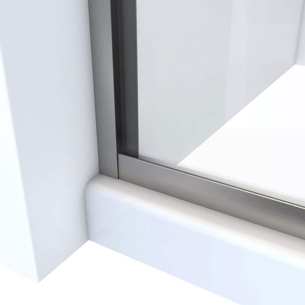 Alliance Pro Nickel Semi-Frameless Sliding Shower Door with Clear Glass