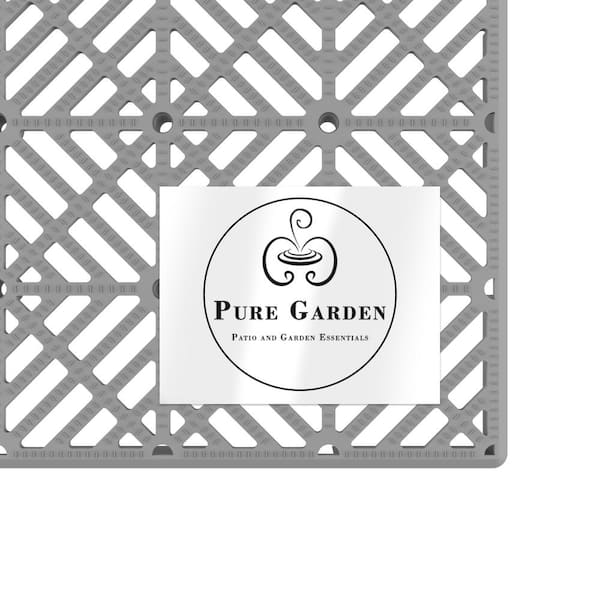 Pure Garden 11.5 in. x 11.5 in. Outdoor Interlocking Diamond Polypropylene Patio and Deck Tile Flooring in Gray (Set of 6) Pure Garden 11.5 in. x 11.5 in. Outdoor Interlocking Diamond Polypropylene Patio and Deck Tile Flooring in Gray (Set of 6)