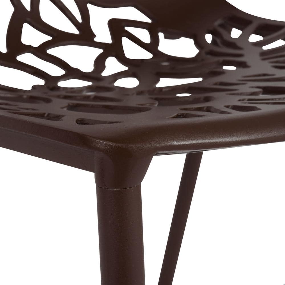 Devon Brown Aluminum Cut-Out Design Modern Outdoor Chair