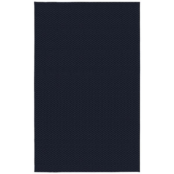 Garland Rug Medallion Navy 4 ft. x 6 ft. Casual Tuffted Solid Color Checkerd Polypropylene Area Rug