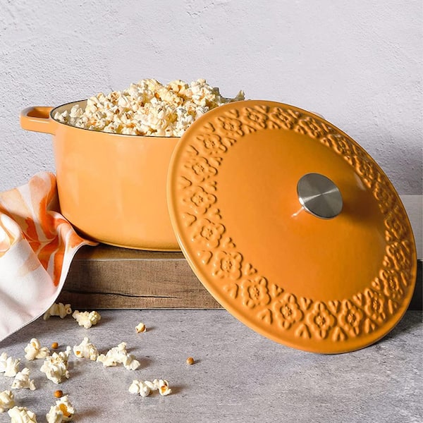 Spice BY TIA MOWRY Savory Saffron 6 qt. Enameled Cast Iron Dutch Oven with  Lid in Honey Gold 985118444M - The Home Depot